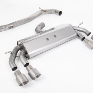 VW Golf R MK7.5 2.0 TSI 310ps (Non GPF Models & 76mm systems) – Non-Valved & Non-Resonated (louder) Cat-Back Race Exhaust System with Titanium GT-100 Round Tips