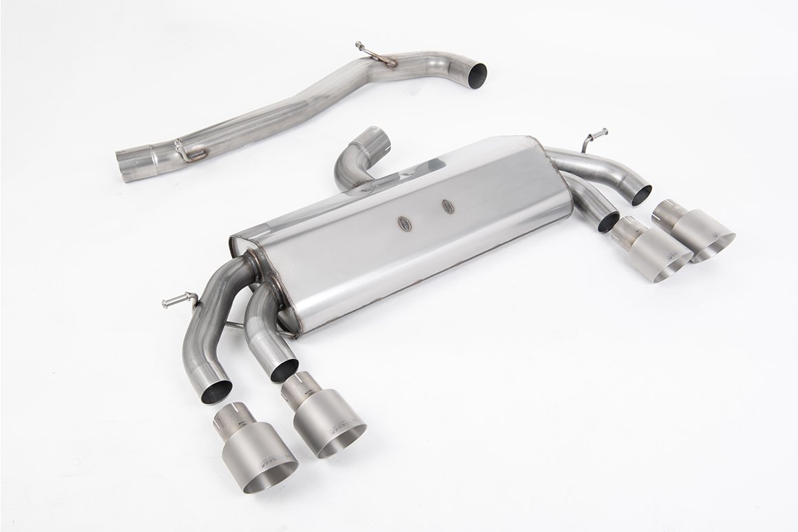 VW Golf R MK7.5 2.0 TSI 310ps (Non GPF Models & 76mm systems) – Non-Valved & Non-Resonated (louder) Cat-Back Race Exhaust System with Titanium GT-100 Round Tips