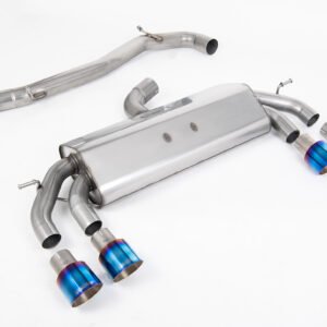VW Golf R MK7.5 2.0 TSI 310ps (Non GPF Models & 76mm systems) – Non-Valved & Non-Resonated (Louder) Cat-Back Race Exhaust System with Burnt Titanium GT-100 Round Tips