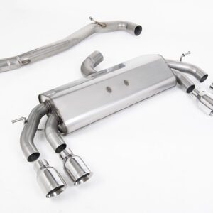 VW Golf R MK7.5 2.0 TSI 310ps (Non GPF Models & 76mm systems) – Non-Valved & Non-Resonated (Louder) Cat-Back Race Exhaust System with Polished GT-100 Round Tips