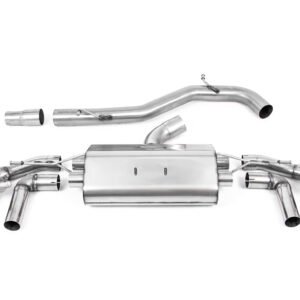 VW Golf R MK8/MK8.5 – 80MM Non-Resonated (Louder) OPF Back Exhaust System with Burnt Titanium GT-115 Trims