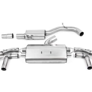 VW Golf R MK8/MK8.5 – 80MM resonado (más discreto) sistema de escape desde OPF con colas GT-115 de titanio quemado