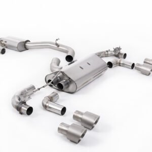 VW Golf R Mk7.5 – 80mm / 3.15 inch Valved Resonated (Quieter) Race System with Titanium GT-100 Round Tips