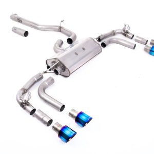 VW Tiguan R EA888.4 MQB EVO (GPF Models) – Non-Resonated (Louder) GPF/OPF Back Exhaust System with GT-100 Burnt Titanium Trims – Re-uses Factory Valve Motors