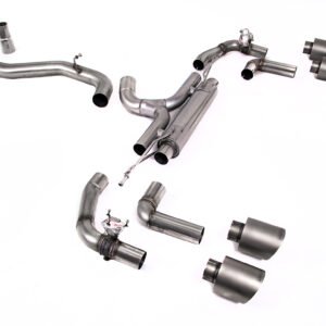 VW Golf R MK8/MK8.5 – 80mm System with Brushed Titanium Trims (Race System – Loudest)