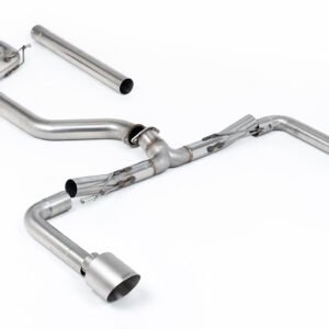 VW Golf GTI Mk8 – 80mm OPF/GPF Back System with Brushed Titanium Trims (Race System – Loudest)