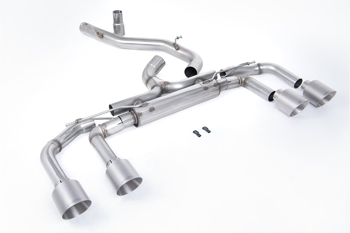 VW Golf R MK8/MK8.5 – 80mm sistemas sin válvulas y colas de titanio (sistema Race – sonido máximo)