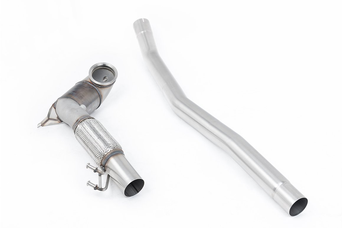 VW Arteon 2.0 TSI (USA sin válvulas/colas orientadas hacia abajo) – Downpipe de gran diámetro y Hi-Flow catalizador Race (para Milltek cat-back)