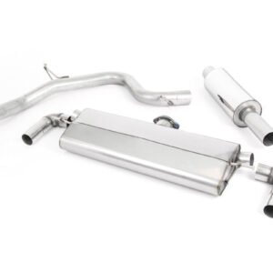 Seat Leon Cupra 290 (modelos con GPF) – Escape cat-back resonado (sonido más discreto) con salidas dobles negras Cerakote ovaladas
