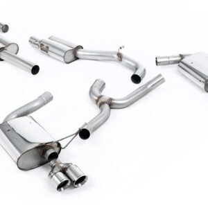 Seat Leon ST Cupra 300 (modelos sin GPF) – Escape cat-back resonado (sonido más discreto) con pulidas cuádruples GT redondas salidas