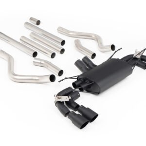 Land Rover Defender 130 5.0 V8 (modelos con GPF) – Special Edition negro Coated desde OPF/GPF no resonado sistema con válvulas (más sonido) con colas cuádruples GT-90 negras Cerakote
