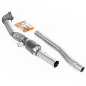 VW Golf Mk5 y Mk6 2.0 – Downpipe de acero inoxidable con cuerpo de fundición con catalizador de competición (para el escape original cat-back) (Golf GTI)