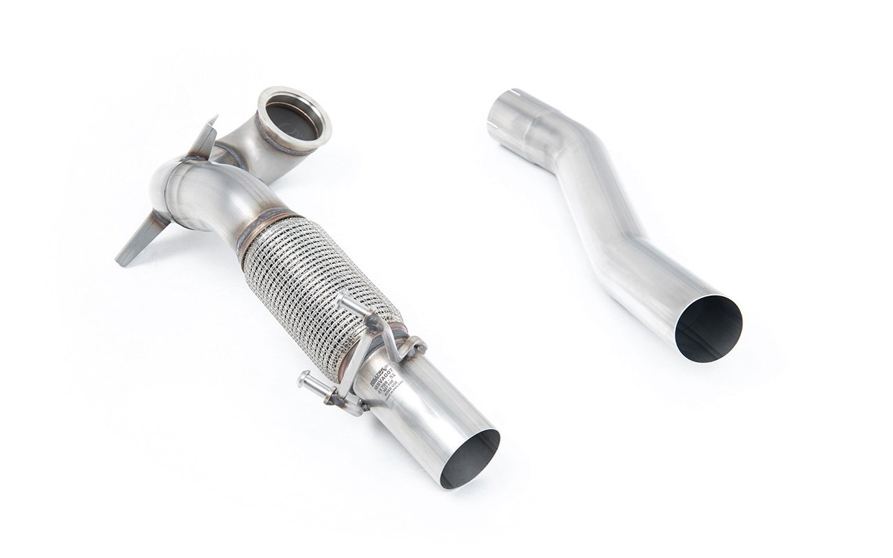 Seat / Cupra Leon / Volkswagen Golf / Volkswagen Jetta – Downpipe de gran diámetro de acero inoxidable con cuerpo de fundición con supresor de catalizador (para Milltek cat-back) (Seat/VW)
