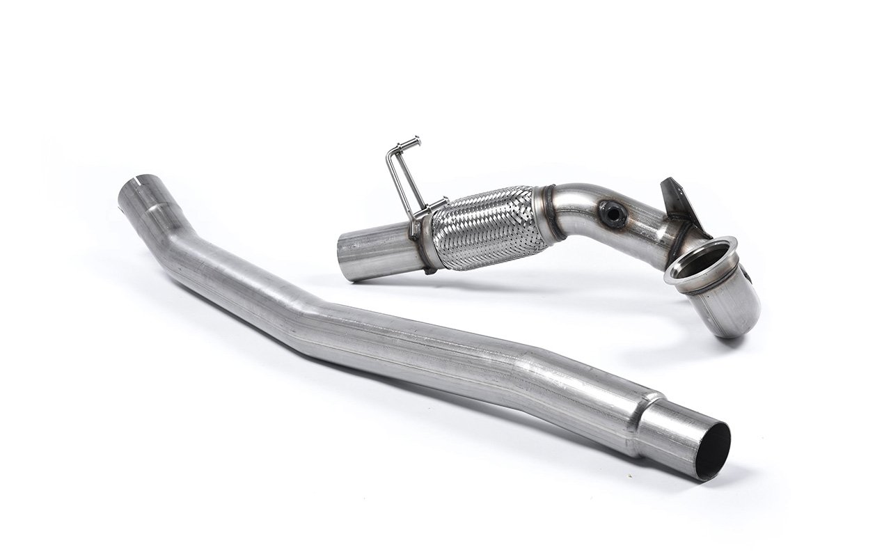 Seat / Cupra Leon / Volkswagen Golf / Volkswagen Jetta – Downpipe de gran diámetro de acero inoxidable con cuerpo de fundición con supresor de catalizador (para el escape original cat-back) (Seat/VW)