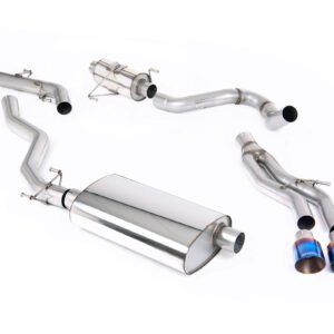 Toyota Tacoma 2.4L Turbo híbrido – resonado cat-back con 2 x GT-100 titanio azulado salidas