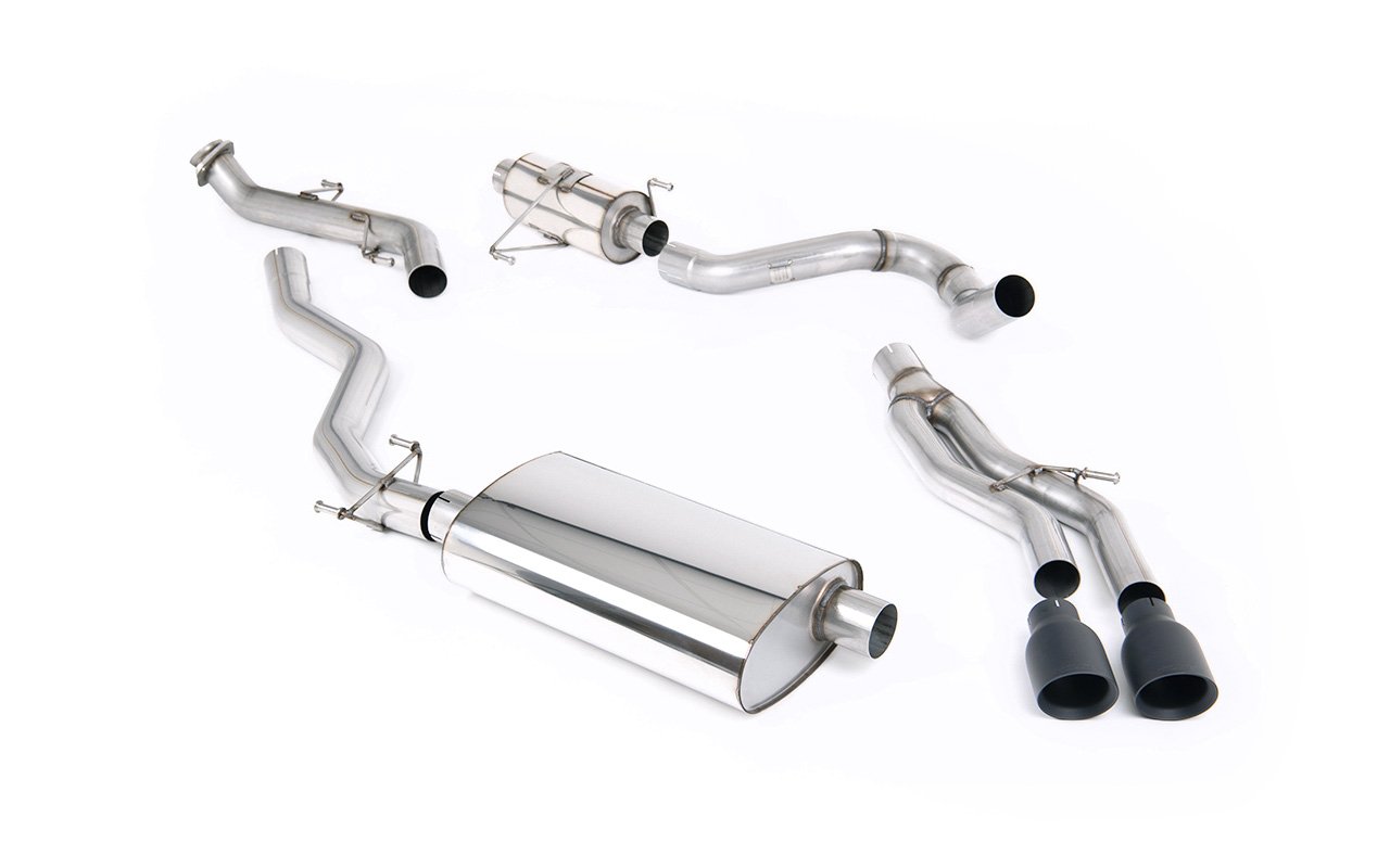 Toyota Tacoma 2.4L Turbo híbrido – resonado cat-back con 2 x GT-100 salidas negras Cerakote