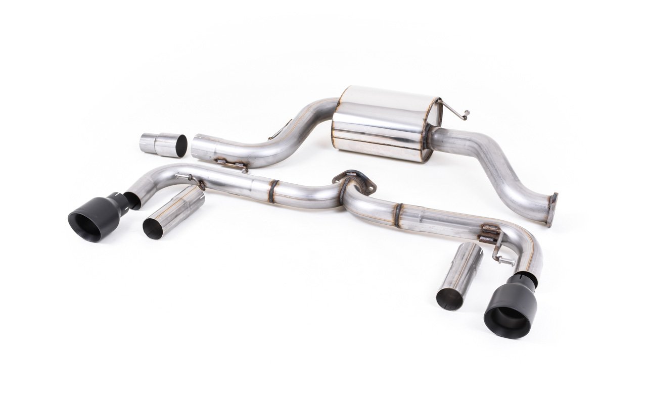 VW Beetle 2.0 TSI (A5 Chassis) – Escape cat-back no resonado (sonido más intenso) con salidas negras Cerakote