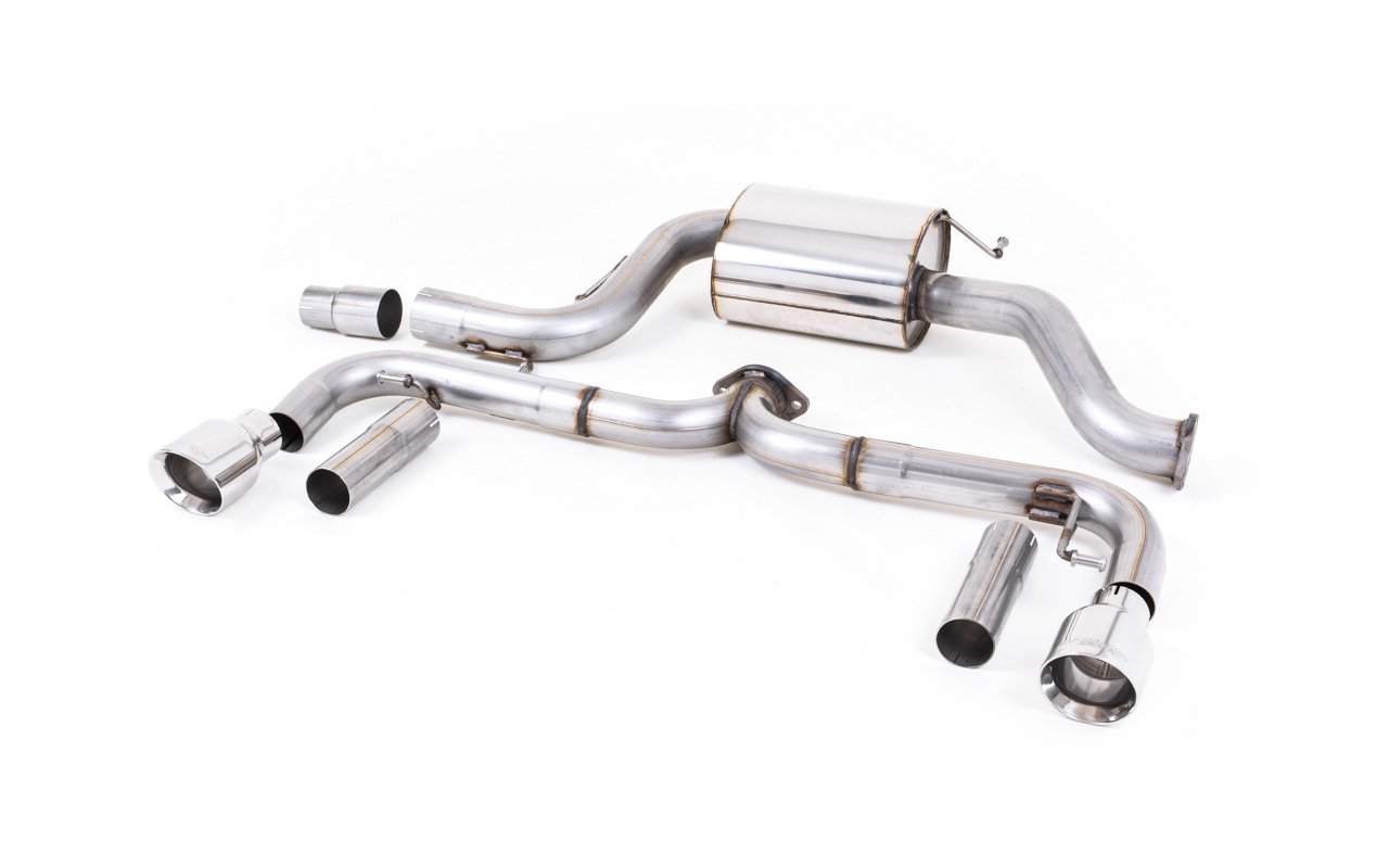 VW Beetle 2.0 TSI (A5 Chassis) – Escape cat-back no resonado (sonido más intenso) con salidas pulidas