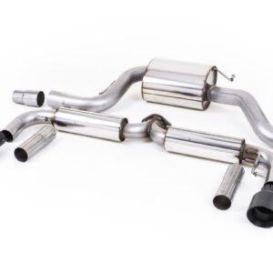 VW Beetle 2.0 TSI (A5 Chassis) – Escape cat-back resonado (sonido más discreto) con salidas negras Cerakote