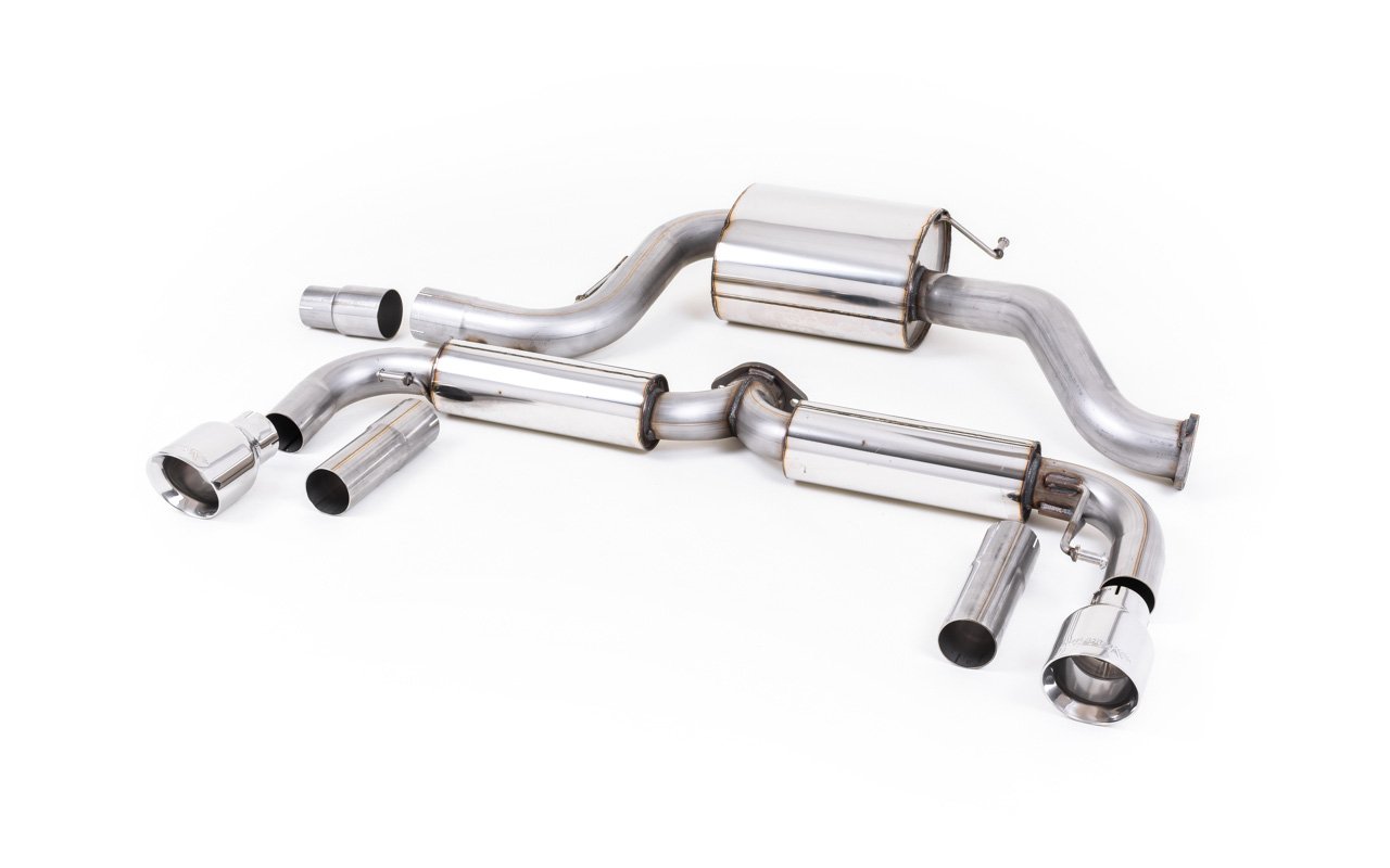 VW Beetle 2.0 TSI (A5 Chassis) – Escape cat-back resonado (sonido más discreto) con salidas pulidas