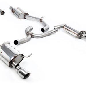 VW Golf 1.8TSI Alltrack Mk7 – escape cat-back resonado (sonido más discreto) con salidas pulidas