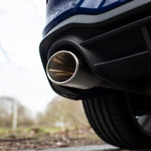 VW Golf GTI Mk8 – 80 mm escape desde OPF/GPF con original+ estilo pulidas ovaladas salidas