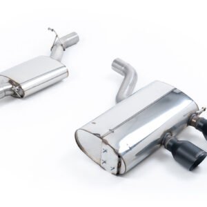 VW Golf MK5 R32 3.2 V6 – Escape cat-back resonado (sonido más discreto) con salidas negras Cerakote