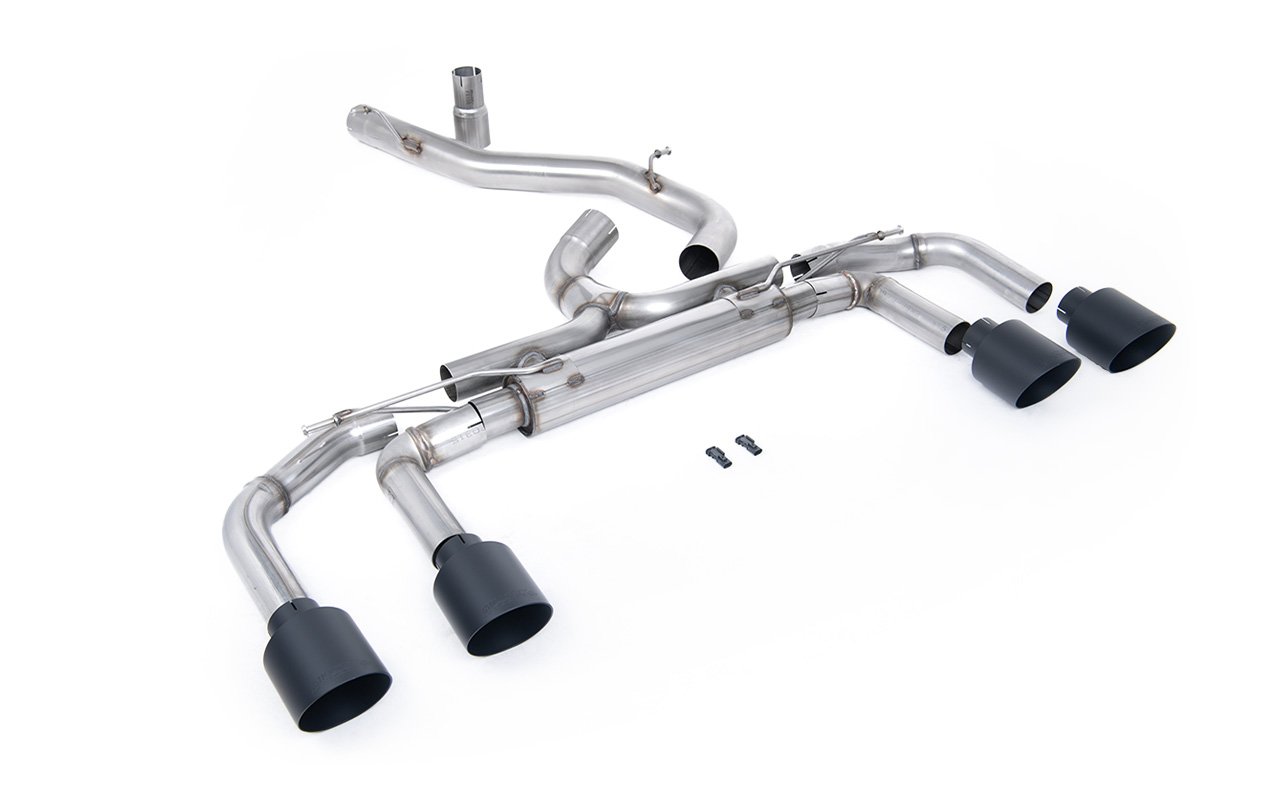 VW Golf R MK8/MK8.5 – 80 mm sistemas sin válvulas con salidas Cerakote (sistema de competición – máxima intensidad de sonido)