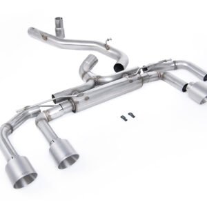 VW Golf R MK8/MK8.5 – 80 mm sistemas sin válvulas con salidas de titanio (sistema de competición – máxima intensidad de sonido)