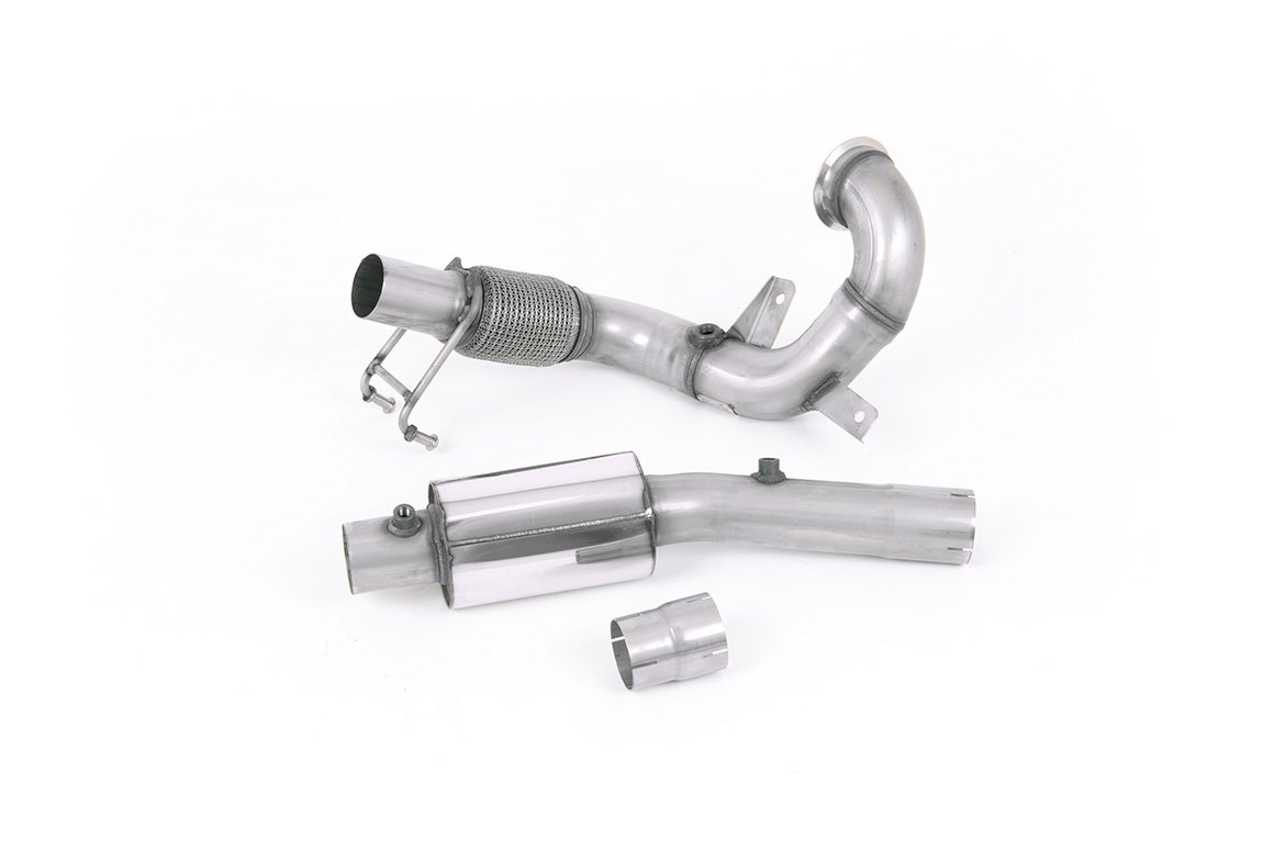 VW Polo GTI 2.0 TSI (AW – 5 puertas/antes del restyling/modelos con GPF) – resonado (sonido más discreto) Downpipe y supresor de catalizador – para el escape original cat-back