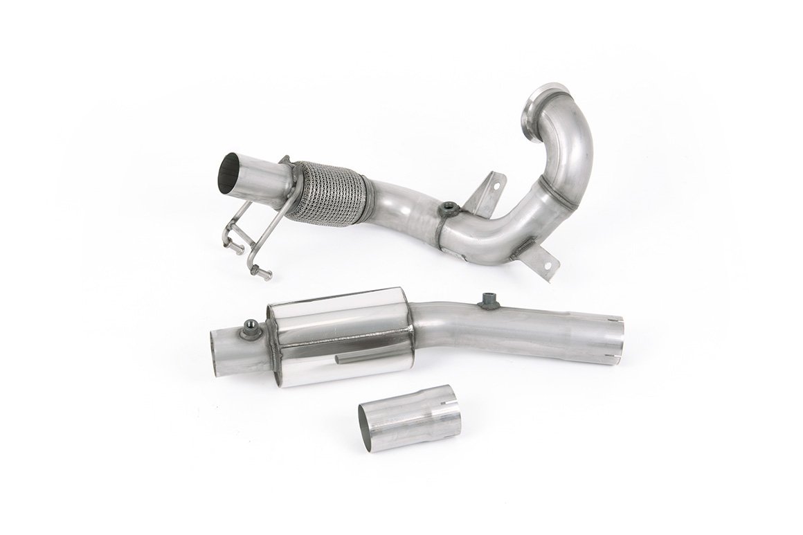 VW Polo GTI 2.0 TSI (AW – 5 puertas/antes del restyling/modelos con GPF) – resonado (sonido más discreto) Downpipe y supresor de catalizador – para Milltek cat-back