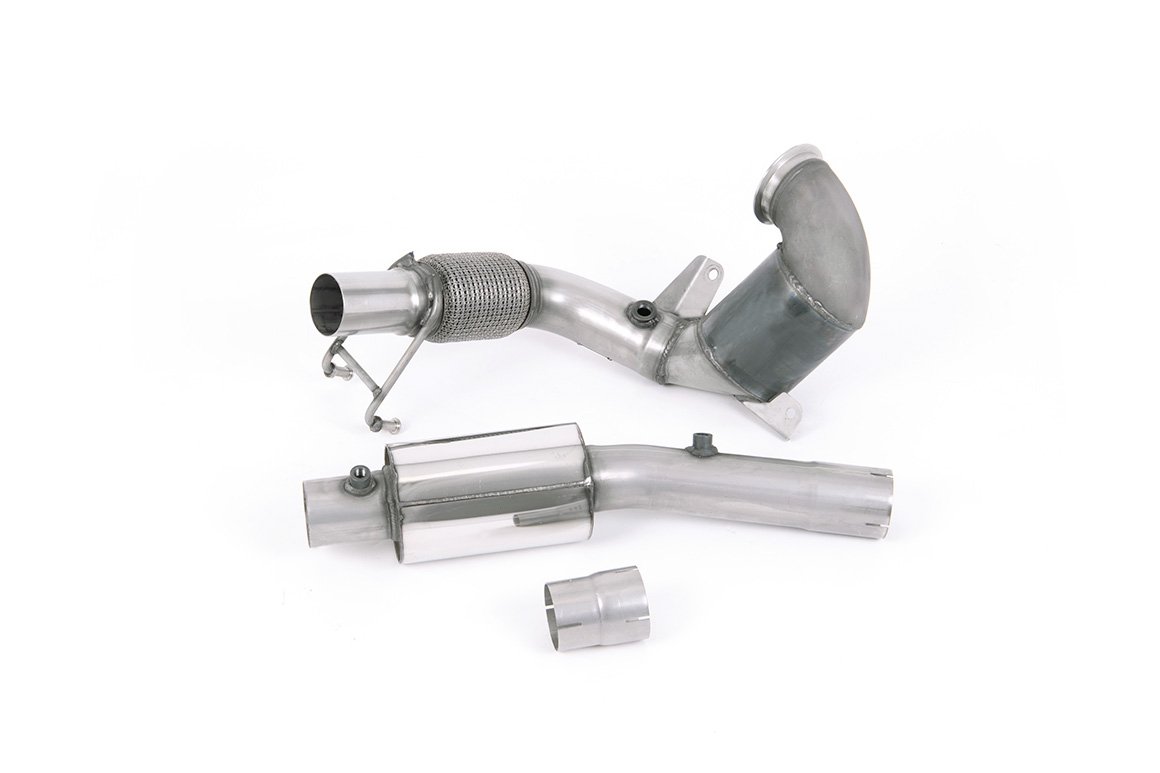 VW Polo GTI 2.0 TSI (AW – 5 puertas/antes del restyling/modelos con GPF) – resonado (sonido más discreto) Downpipe con catalizador deportivo de alto flujo – para el escape original cat-back