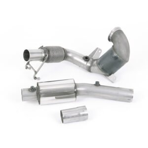 VW Polo GTI 2.0 TSI (AW – 5 puertas/antes del restyling/modelos con GPF) – resonado (sonido más discreto) Downpipe con catalizador deportivo de alto flujo – para Milltek cat-back