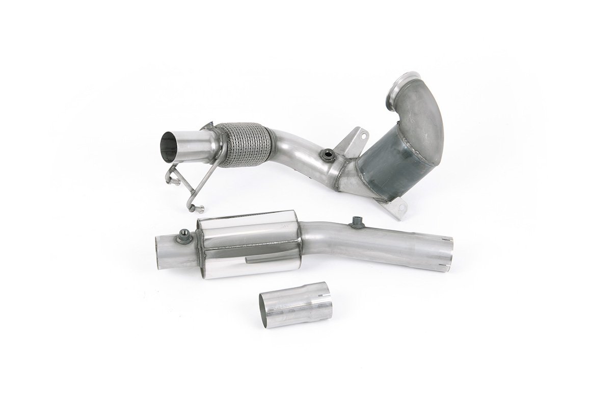 VW Polo GTI 2.0 TSI (AW – 5 puertas/antes del restyling/modelos con GPF) – resonado (sonido más discreto) Downpipe con catalizador deportivo de alto flujo – para Milltek cat-back