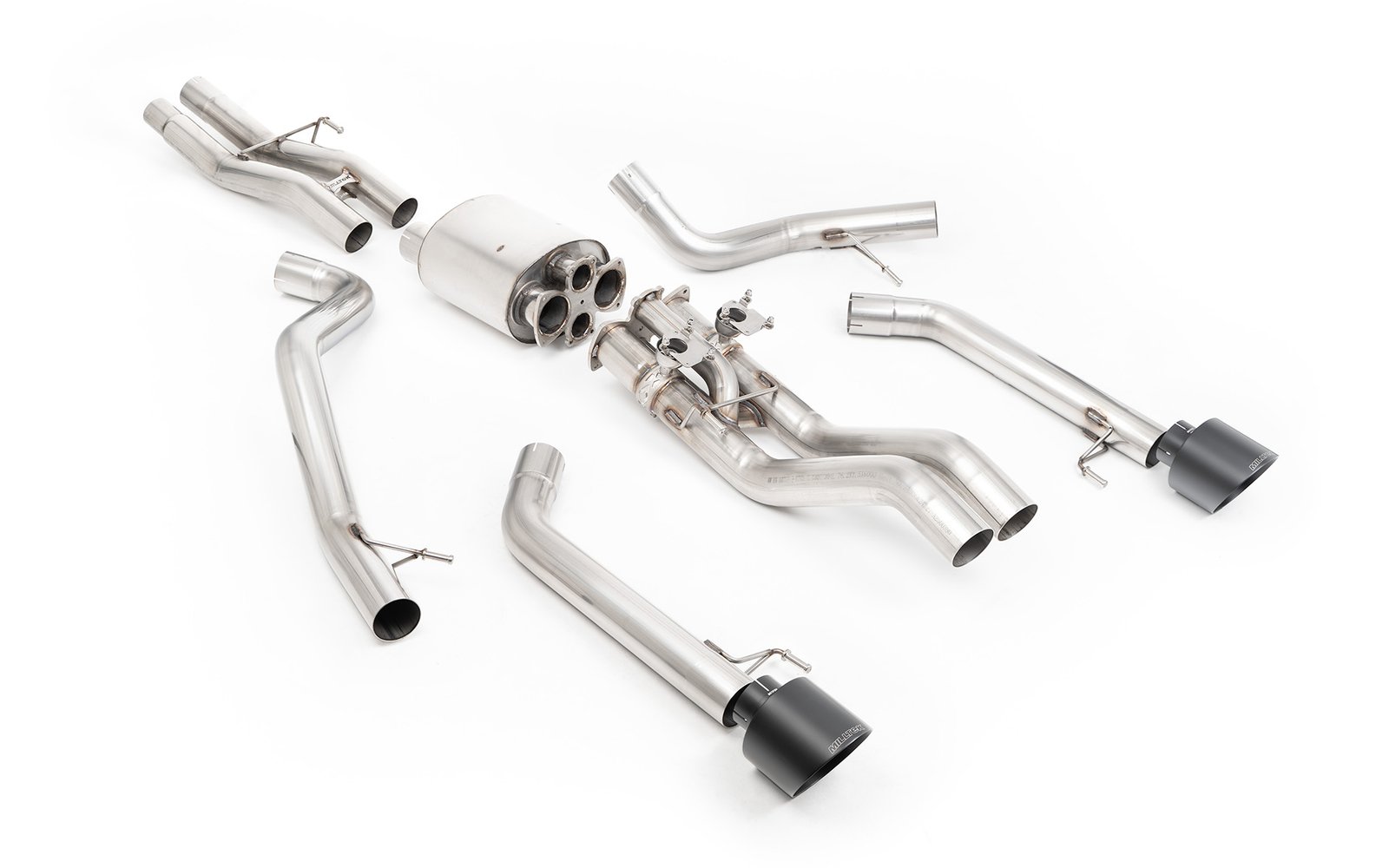 Ford F150 Raptor V6 (Gen 3) – sistema cat-back con válvulas y colas negras Cerakote