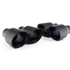 Audi S5 B9 Coupe/Cabriolet Non Sport Diff models – Resonated (Quieter) Cat-Back Exhaust System with Quad GT-100 Black Trims