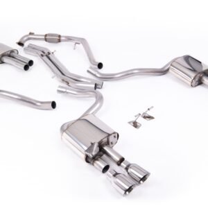 Audi S5 B9 Sport Diff models with Brace Bars (RHD) – Resonated Cat-Back with Quad Polished Trims
