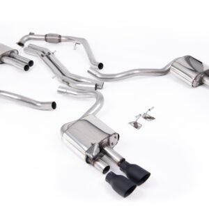 Audi S5 B9 Sport Diff models with Brace Bars (RHD) – Resonated Cat-Back with Quad Cerakote Black Trims