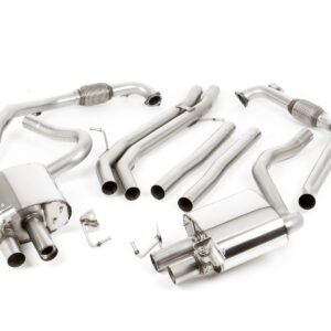 Audi S5 B9 Coupe/Cabriolet Non Sport Diff models – Non-Resonated (Louder) Cat-Back Exhaust System with with Quad Black Oval Trims