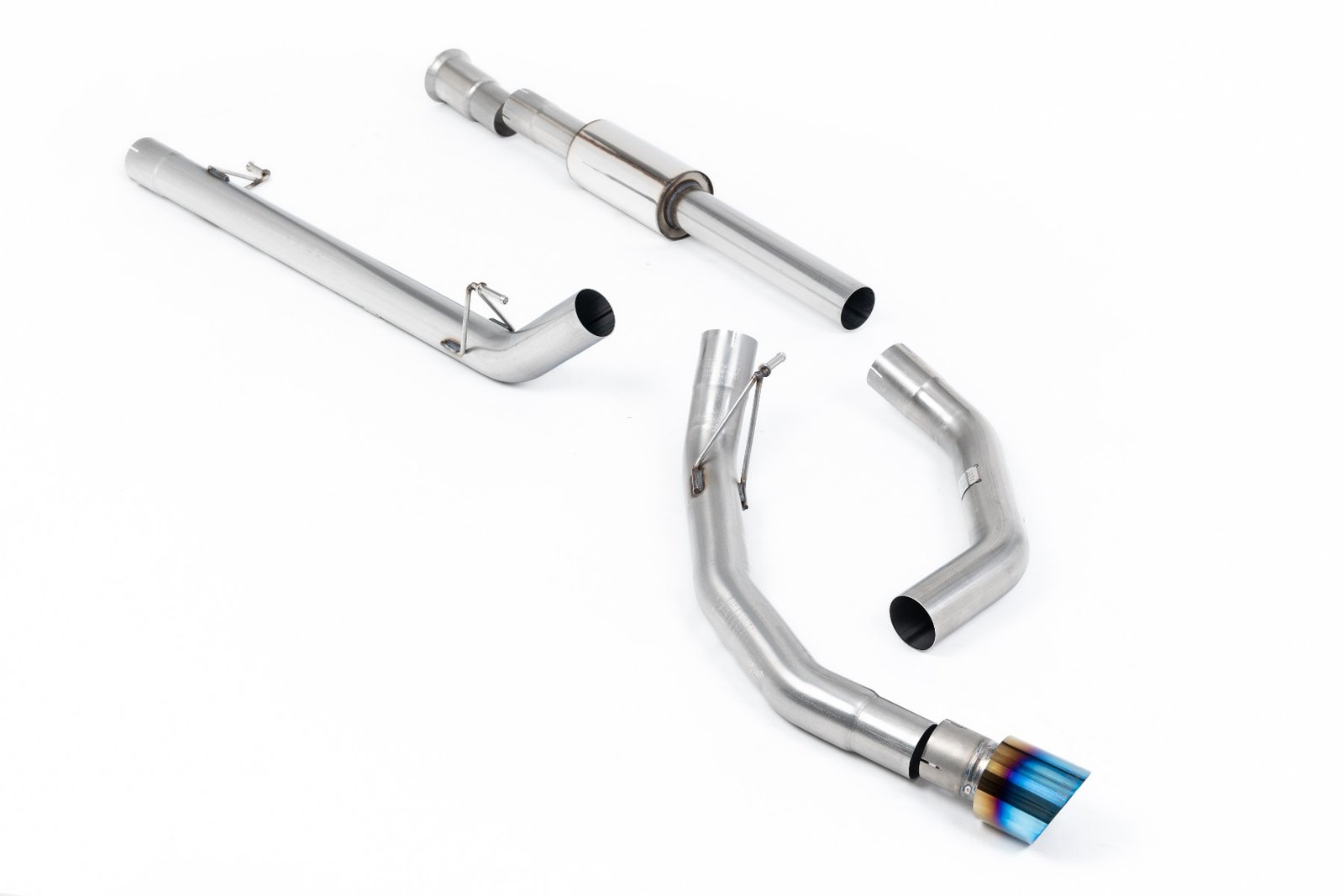 Ford F150 5.0 V8 Supercrew – Race Part-Resonated (Louder) Cat-back with Single Burnt/Blue Titanium Tip