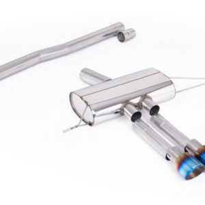 F66 Mini Cooper S Non-Resonated (louder) OPF/GPF Back System for Milltek Design Diffuser only with Burnt/Blue Titanium Tips