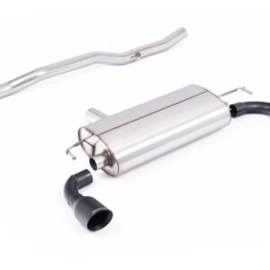 VW Golf MK4 R32 – V2 Non-Resonated (Loudest) Cat-Back Exhaust System with Slash Cut Cerakote Black Trims