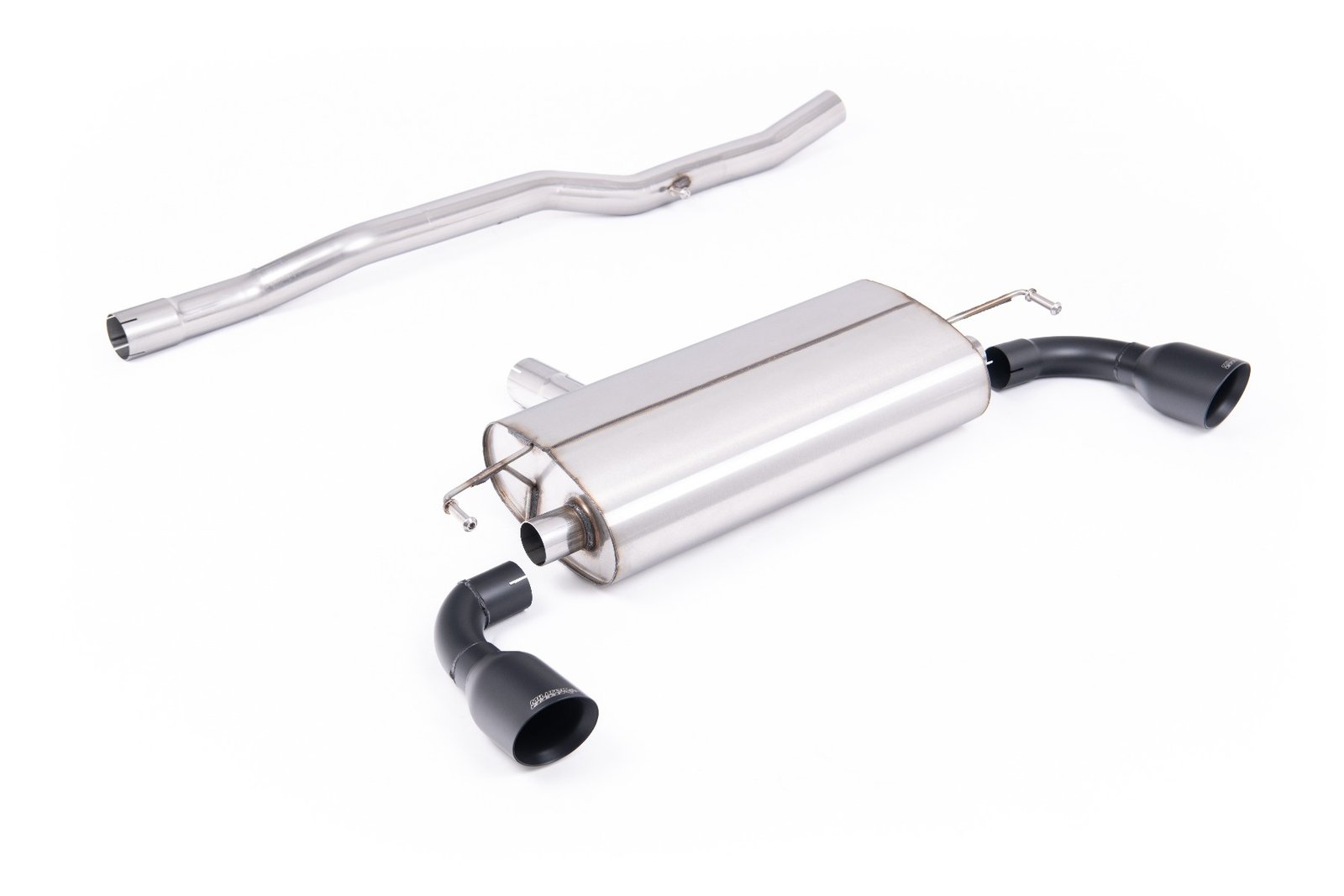VW Golf MK4 R32 – V2 Non-Resonated (Loudest) Cat-Back Exhaust System with Slash Cut Cerakote Black Trims
